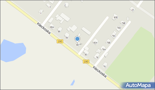 Gniezno, Kłeckoska, 82, mapa Gniezna