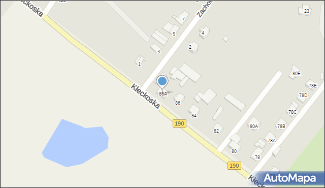 Gniezno, Kłeckoska, 86A, mapa Gniezna