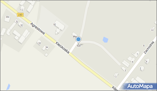 Gniezno, Kłeckoska, 92a, mapa Gniezna