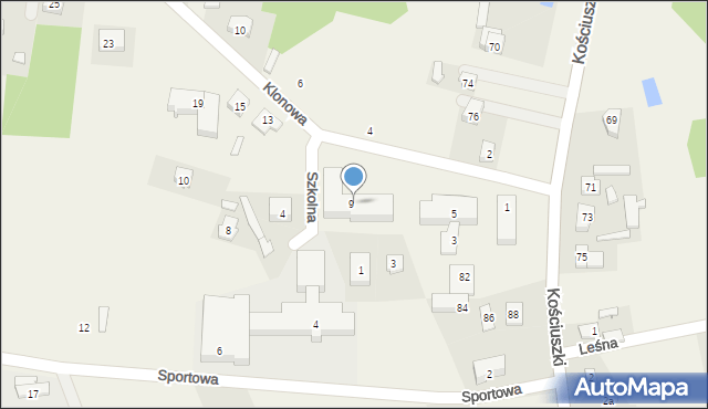 Godzianów, Klonowa, 9/11, mapa Godzianów