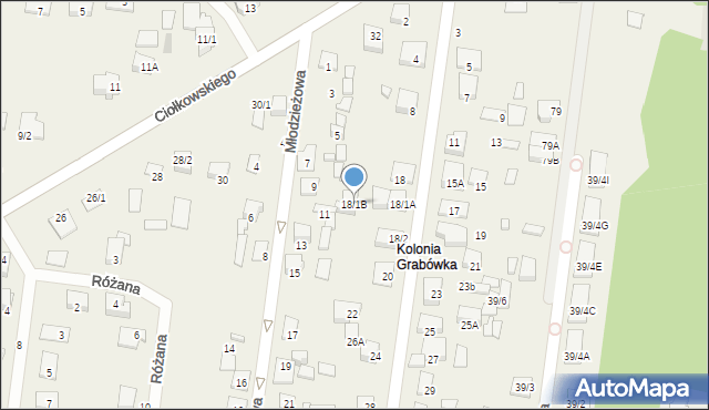 Grabówka, Klubowa, 18/1B, mapa Grabówka