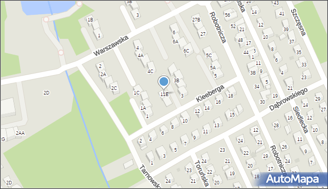 Grodzisk Mazowiecki, Kleeberga Franciszka, gen., 11E, mapa Grodzisk Mazowiecki