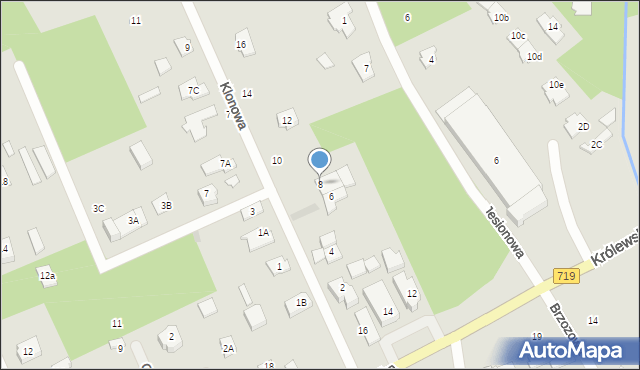 Grodzisk Mazowiecki, Klonowa, 8, mapa Grodzisk Mazowiecki