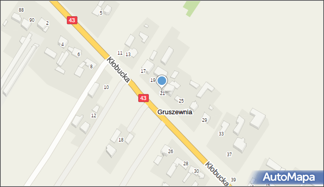 Gruszewnia, Kłobucka, 21, mapa Gruszewnia