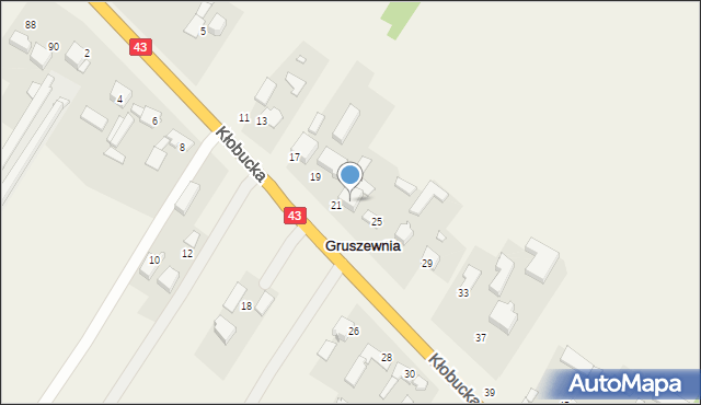 Gruszewnia, Kłobucka, 23, mapa Gruszewnia