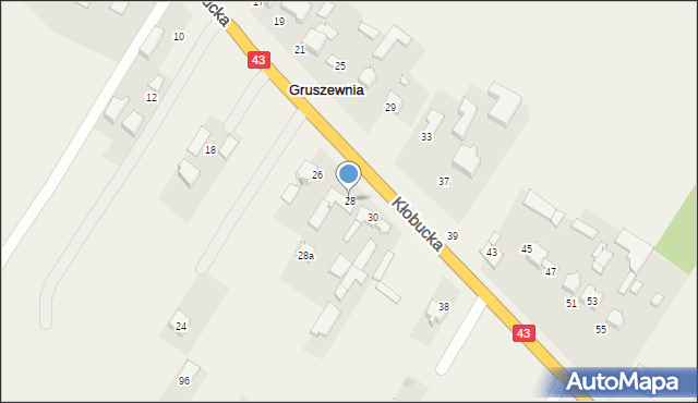 Gruszewnia, Kłobucka, 28, mapa Gruszewnia