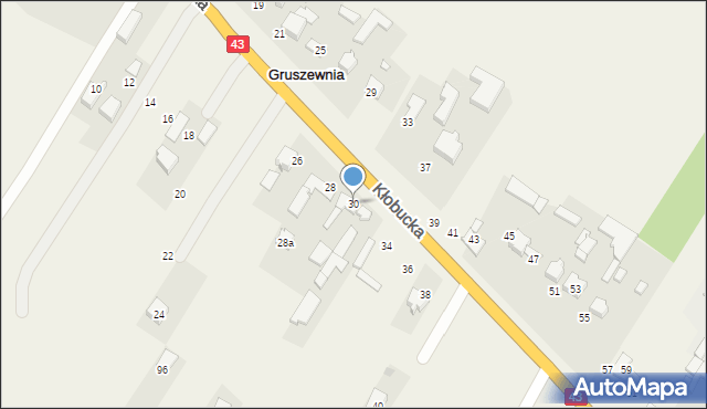 Gruszewnia, Kłobucka, 30, mapa Gruszewnia