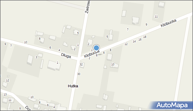 Hutka, Kłobucka, 4, mapa Hutka