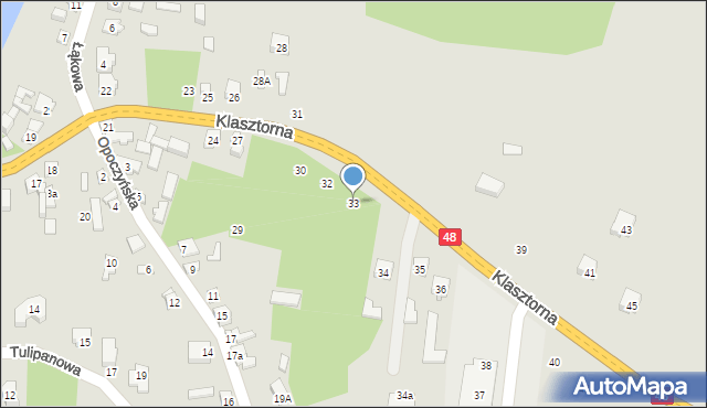 Inowłódz, Klasztorna, 33, mapa Inowłódz