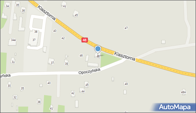 Inowłódz, Klasztorna, 48, mapa Inowłódz