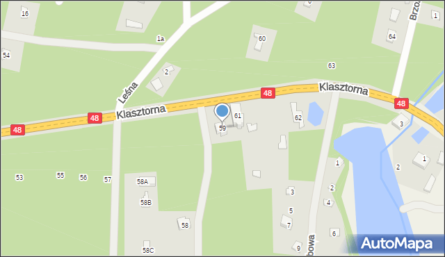 Inowłódz, Klasztorna, 59, mapa Inowłódz