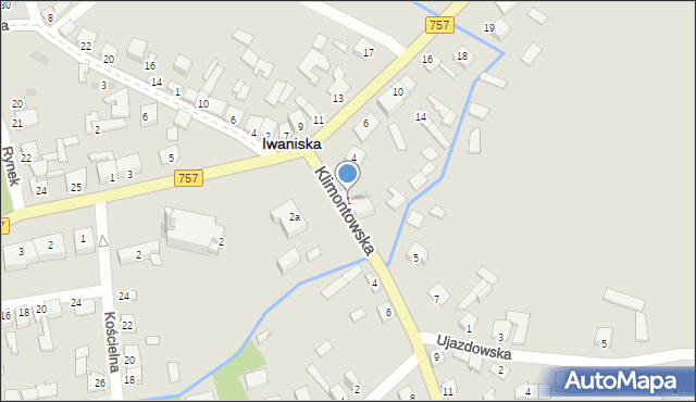 Iwaniska, Klimontowska, 1, mapa Iwaniska