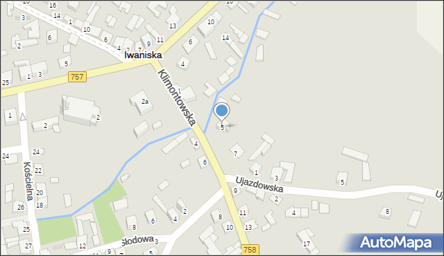 Iwaniska, Klimontowska, 5, mapa Iwaniska