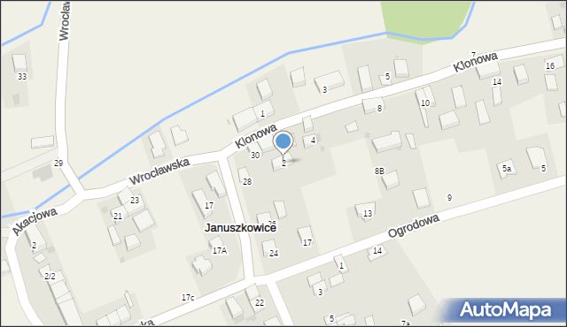 Januszkowice, Klonowa, 2, mapa Januszkowice