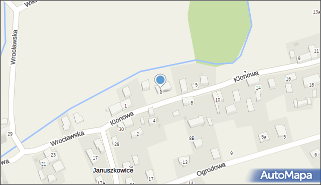 Januszkowice, Klonowa, 3, mapa Januszkowice