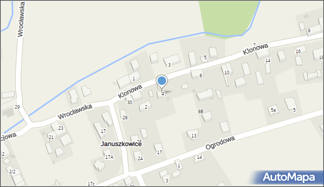 Januszkowice, Klonowa, 4, mapa Januszkowice