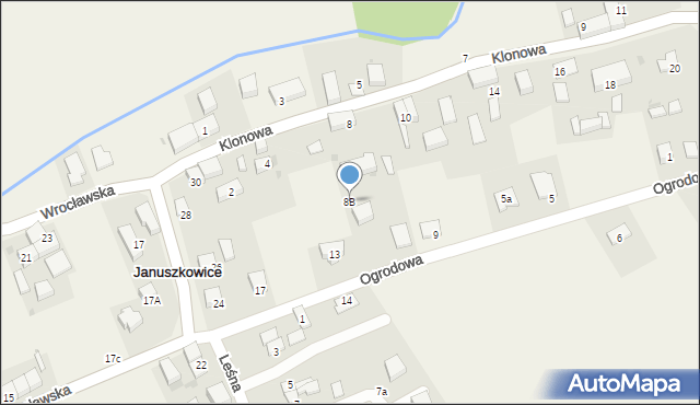 Januszkowice, Klonowa, 8B, mapa Januszkowice