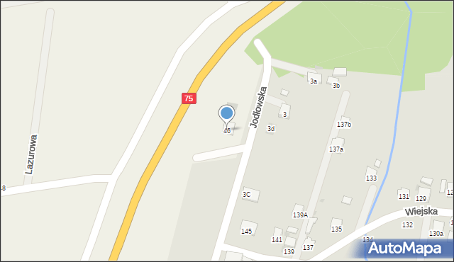 Jasień, Klonowa, 46, mapa Jasień