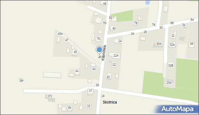 Jasień, Klonowa, 49, mapa Jasień