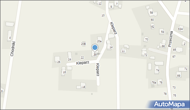 Jawiszowice, Kleparz, 20, mapa Jawiszowice