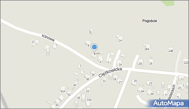 Jaworzno, Klinowa, 6, mapa Jaworzno