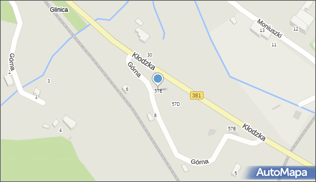 Jedlina-Zdrój, Kłodzka, 57E, mapa Jedlina-Zdrój