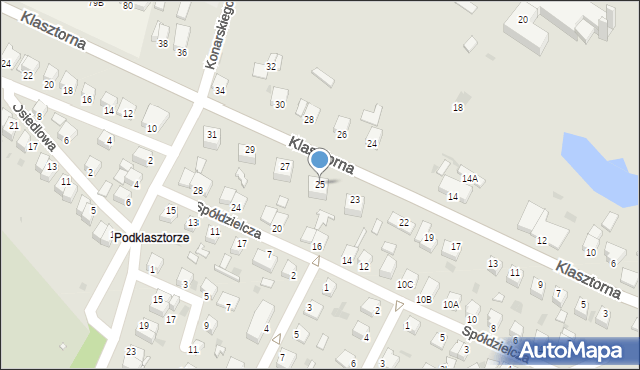 Jędrzejów, Klasztorna, 25, mapa Jędrzejów