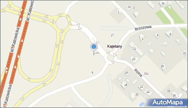 Kajetany, Klonowa, 2, mapa Kajetany