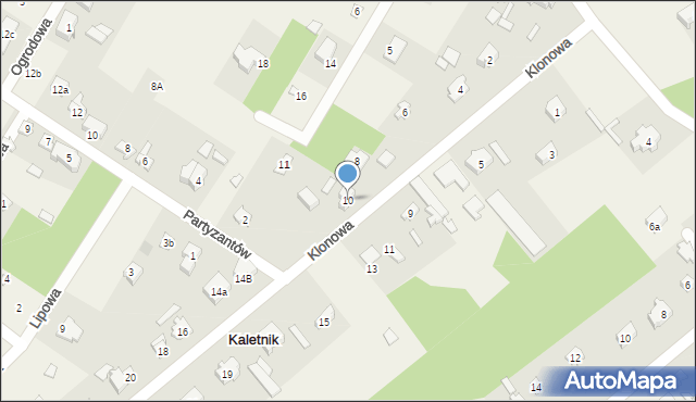 Kaletnik, Klonowa, 10, mapa Kaletnik