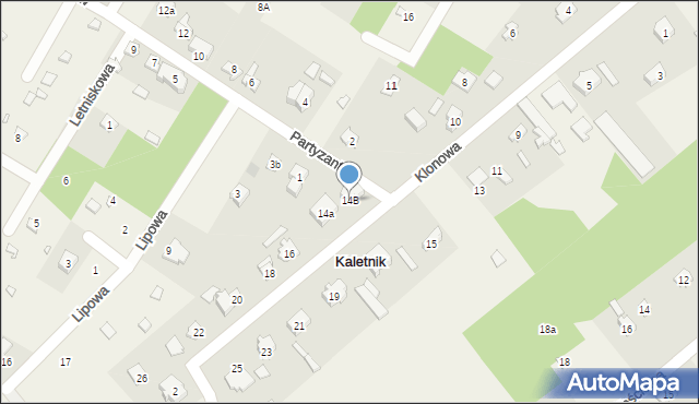 Kaletnik, Klonowa, 14B, mapa Kaletnik