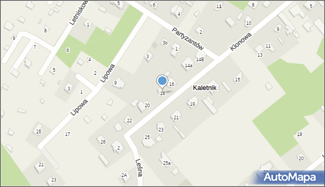 Kaletnik, Klonowa, 18, mapa Kaletnik