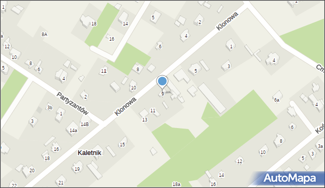 Kaletnik, Klonowa, 9, mapa Kaletnik