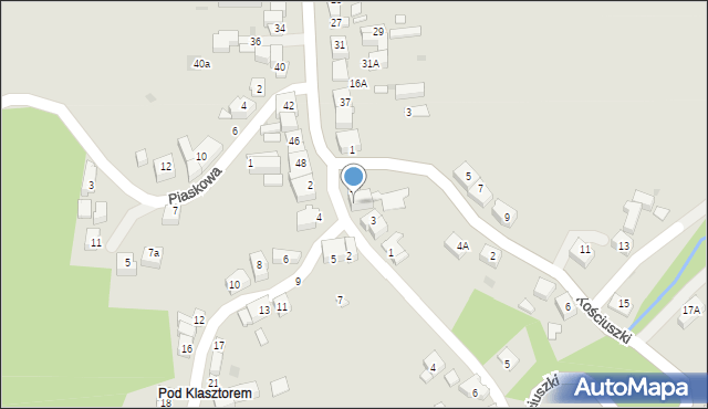 Kalwaria Zebrzydowska, Klasztorna, 3, mapa Kalwaria Zebrzydowska