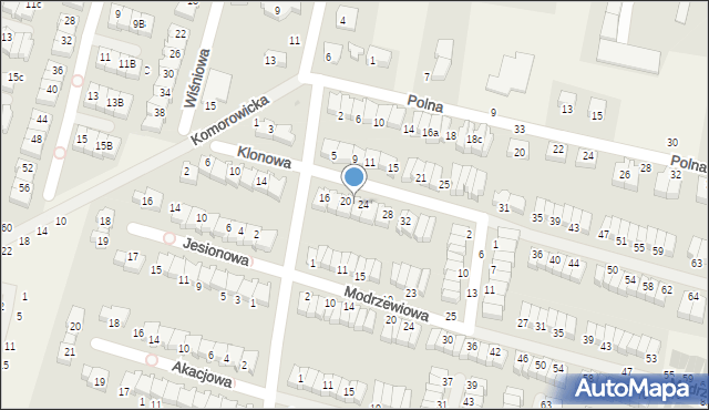 Karwiany, Klonowa, 22, mapa Karwiany