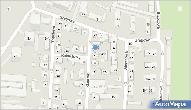 Katowice, Klonowa, 41, mapa Katowic