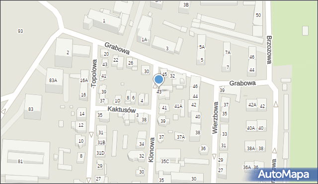 Katowice, Klonowa, 43, mapa Katowic