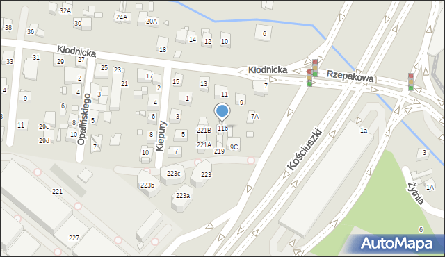 Katowice, Kłodnicka, 11b, mapa Katowic