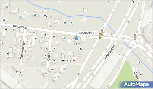 Katowice, Kłodnicka, 9, mapa Katowic