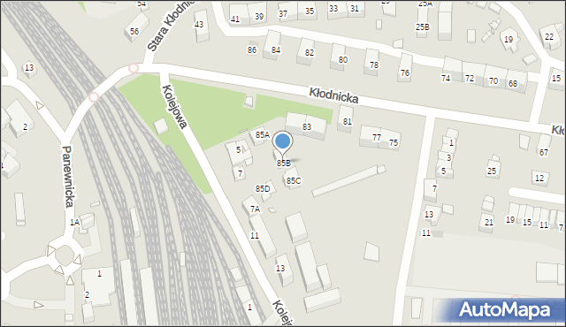 Katowice, Kłodnicka, 85B, mapa Katowic