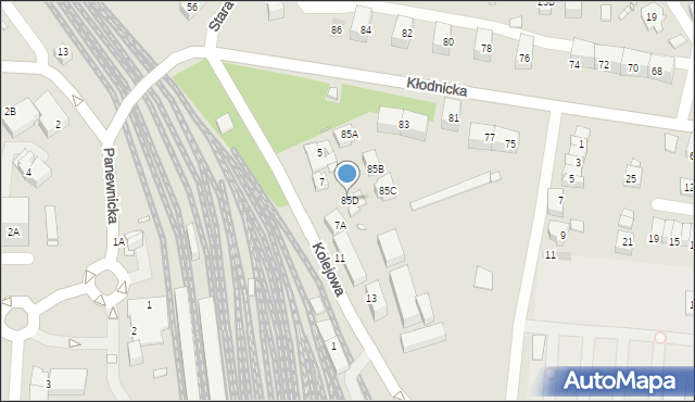 Katowice, Kłodnicka, 85D, mapa Katowic