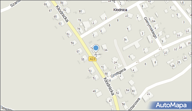 Kędzierzyn-Koźle, Kłodnicka, 72, mapa Kędzierzyna-Koźle