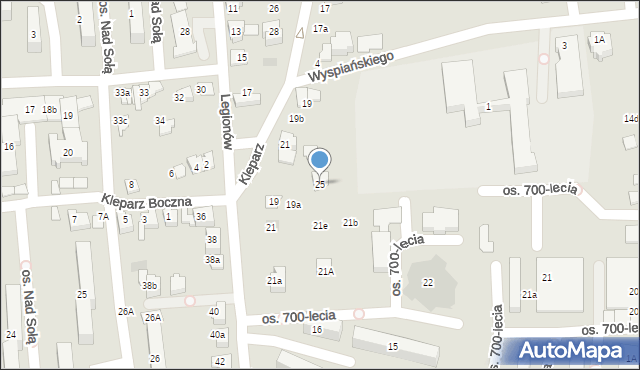 Kęty, Kleparz, 25, mapa Kęty