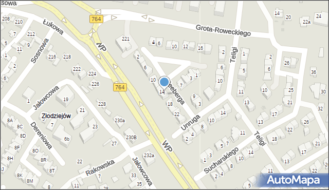 Kielce, Kleeberga Franciszka, gen., 16, mapa Kielc