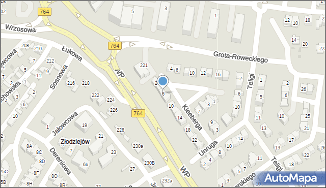Kielce, Kleeberga Franciszka, gen., 6, mapa Kielc