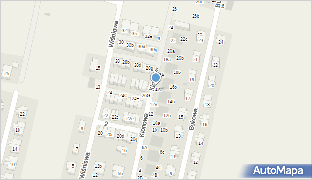 Kiełczów, Klonowa, 14A, mapa Kiełczów