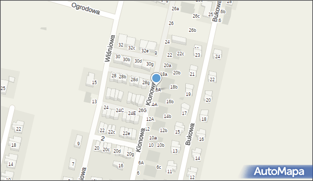 Kiełczów, Klonowa, 16A, mapa Kiełczów