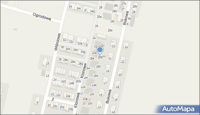 Kiełczów, Klonowa, 20b, mapa Kiełczów