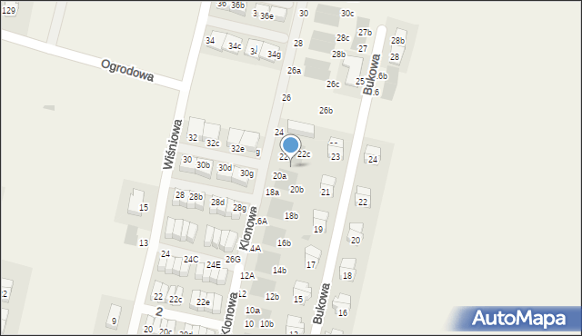 Kiełczów, Klonowa, 22b, mapa Kiełczów