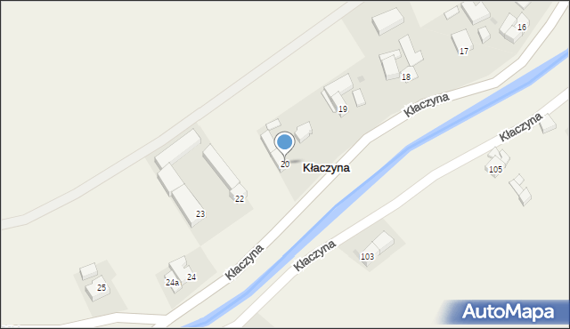 Kłaczyna, Kłaczyna, 20, mapa Kłaczyna