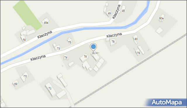 Kłaczyna, Kłaczyna, 77, mapa Kłaczyna